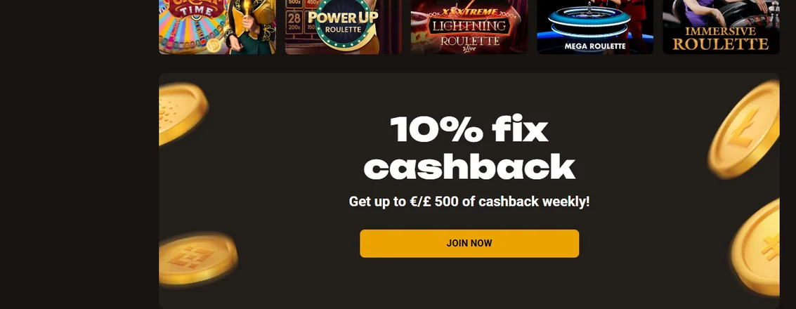 Get weekly cashback bonus