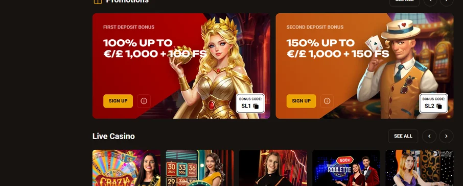 Join live casino tables
