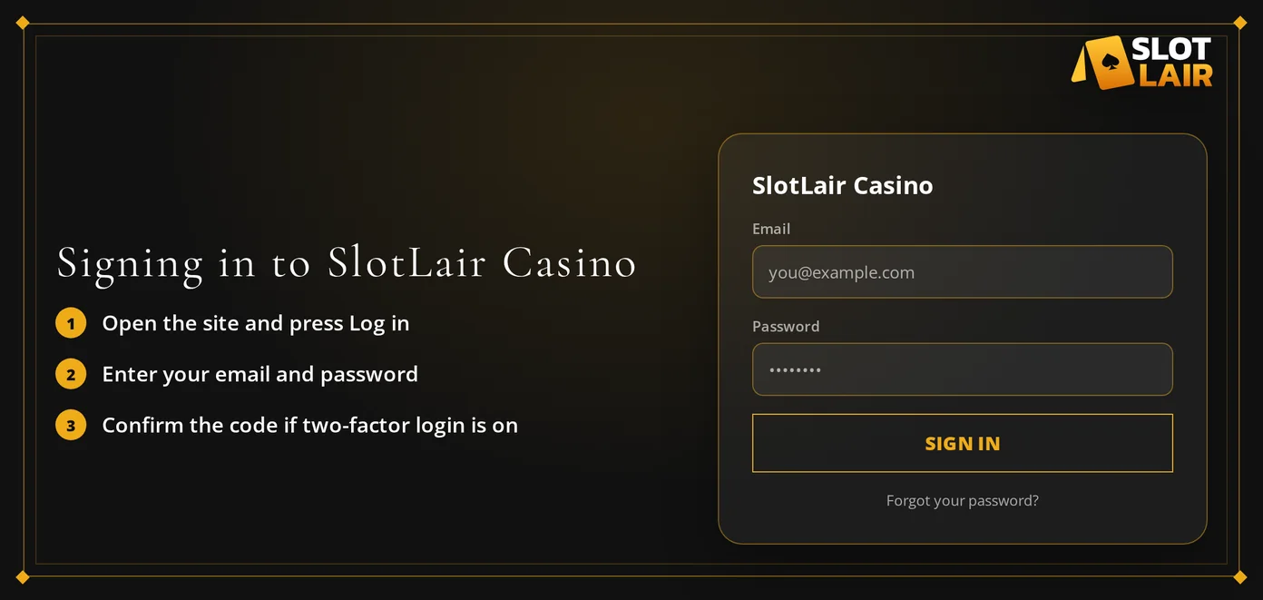 Follow numbered login steps.