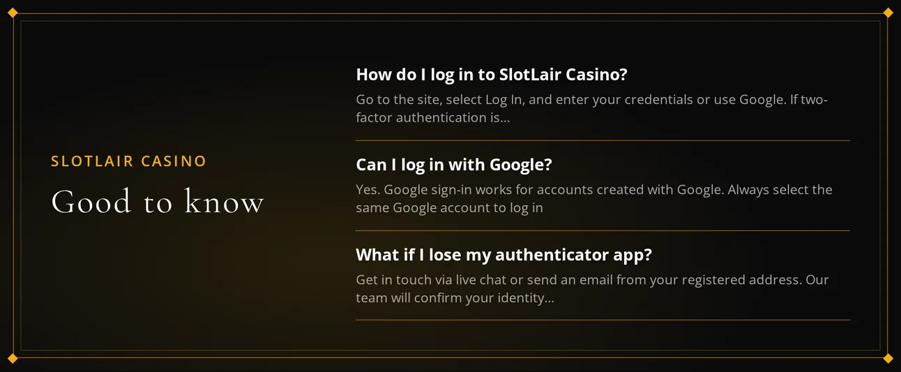 Browse login FAQ answers.
